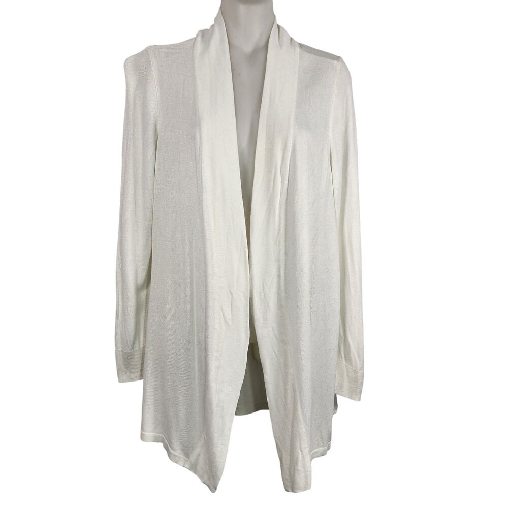 Chicos Womens Hollie Cardigan Long Sleeve Lightweight Open Front Medium Ivory
